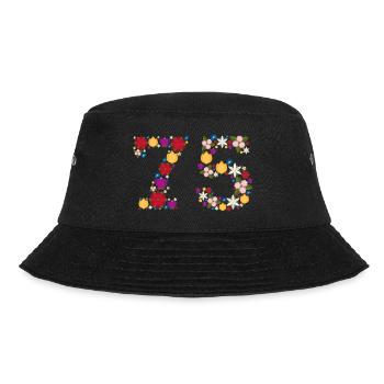 Flowers 75 - Bucket Hat - black - Front - Lela (165cm)