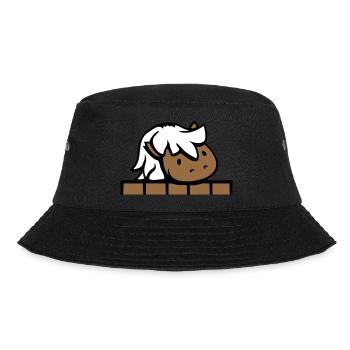 Pferd hinter Zaun versteckt Holz Mauer Stalltür - Bucket Hat - Schwarz - Vorne - Lela (165cm)
