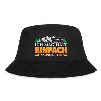 Camper Camping Wohnwagen Spruch - Bucket Hat - Schwarz - Vorne - Lela (165cm)