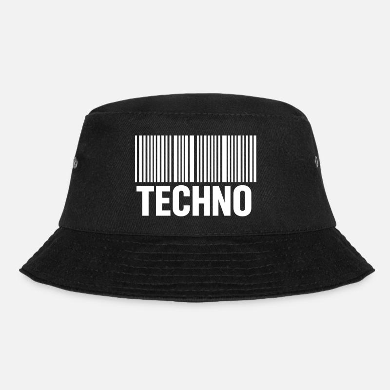 Techno Barcode Pattern - Bucket Hat - black