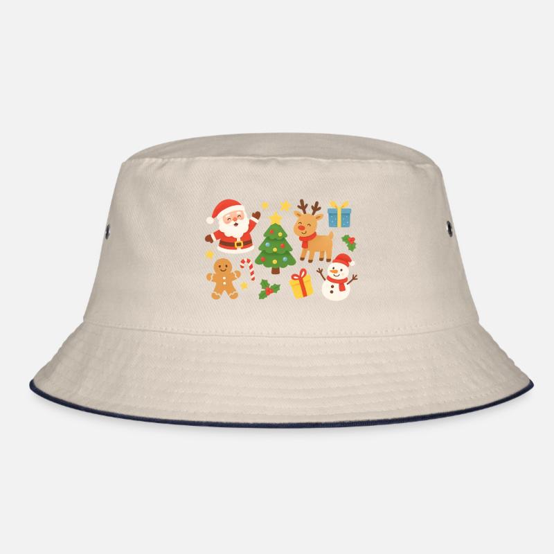 Christmas Magic Santa Reindeer Tree Bucket Hat