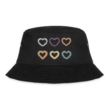Filigree lace hearts - Bucket Hat - black - Front - Lela (165cm)