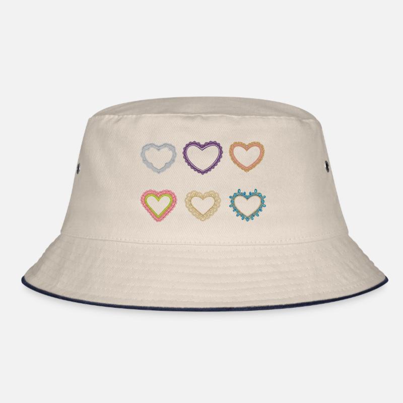 Filigrane Spitzenherzen Bucket Hat