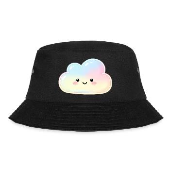 Pastellwolke mit süßem Gesicht Schlaf Wolke - Bucket Hat - Schwarz - Vorne - Lela (165cm)