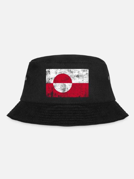 Groenland / Grönland Fahne Grunge Retro Vintage - Bucket Hat - Schwarz