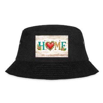 Heart flowers HOME letters - Bucket Hat - black - Front - Lela (165cm)