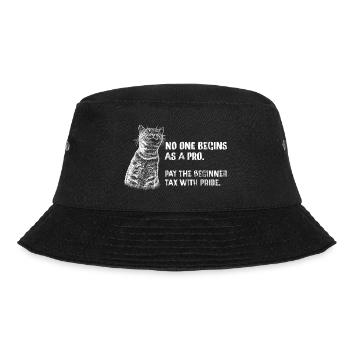 Beginner Tax – Nobody starts like a pro - Bucket Hat - black - Front - Lela (165cm)