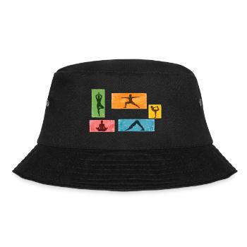 Colorful Yoga Silhouettes - Bucket Hat - black - Front - Lela (165cm)