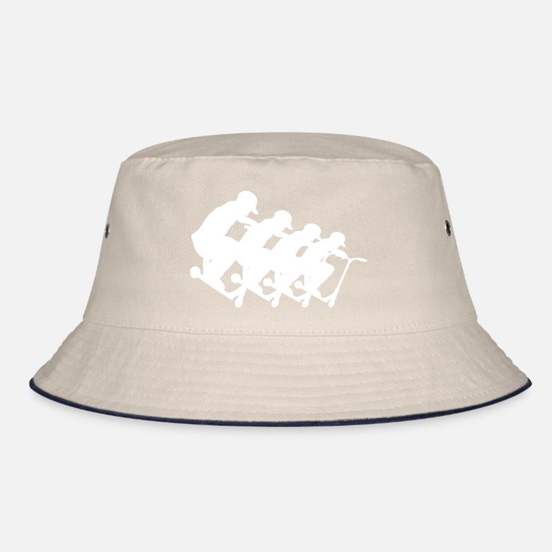 Racing Cyclists Pack Silhouette Bucket Hat