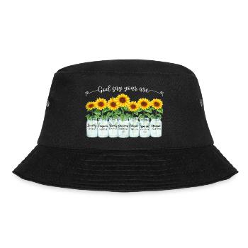 Inspirierende Christliche Sonnenblumen Jesus - Bucket Hat - Schwarz - Vorne - Lela (165cm)