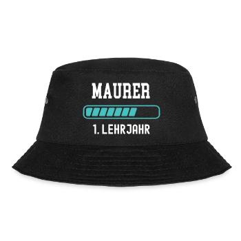 Maurer Ausbildung 1 Lehrjahr 1. Ausbildungsjahr - Bucket Hat - Schwarz - Vorne - Lela (165cm)