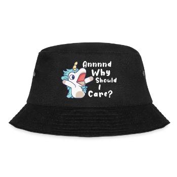 Unicorn Why Should I Care - Bucket Hat - black - Front - Lela (165cm)