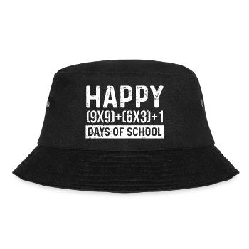 Happy Math Days Typografie-T-Shirt - Bucket Hat - Schwarz - Vorne - Lela (165cm)
