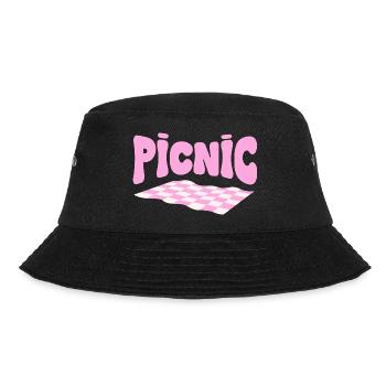 Pink checkerboard pastel picnic - Bucket Hat - black - Front - Lela (165cm)