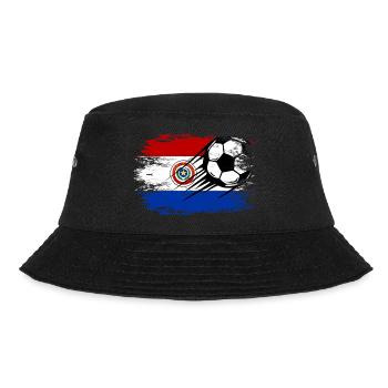 Paraguay Flagge Fußball used - Bucket Hat - Schwarz - Vorne - Lela (165cm)