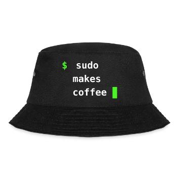 Sudo Makes Coffee – Linux Terminal Design - Bucket Hat - Schwarz - Vorne - Lela (165cm)