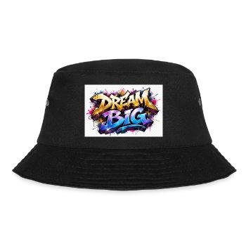 Dream Big Graffiti Druckkunst - Bucket Hat - Schwarz - Vorne