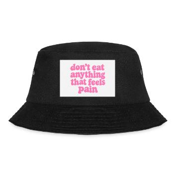 Werde vegan und rette die Tiere - Bucket Hat - Schwarz - Vorne