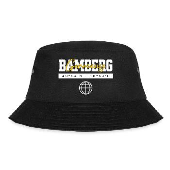 Bamberg Deutschland Koordinaten Reise Souvenir - Bucket Hat - Schwarz - Vorne