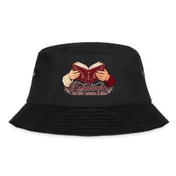 Bücherliebe: Zusammen bis zur letzten Seite - Bucket Hat - Schwarz - Vorne