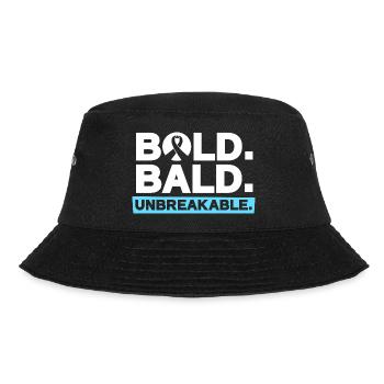Glatze mit Mut - Unzerbrechlich stark - Bucket Hat - Schwarz - Vorne