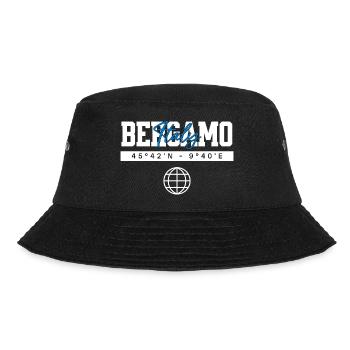 Bergamo Italien Koordinaten Reise Souvenir - Bucket Hat - Schwarz - Vorne