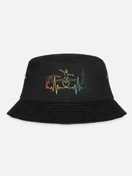 Herzschlag Turnen Gymnastik EKG Puls - Bucket Hat - Schwarz