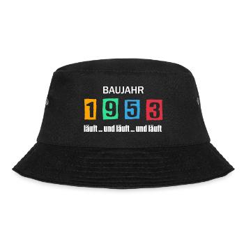 Baujahr 1953 - läuft und läuft und läuft - Bucket Hat - Schwarz - Vorne - Lela (165cm)