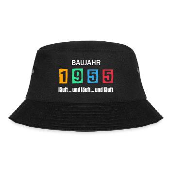 Baujahr 1955 - läuft und läuft und läuft - Bucket Hat - Schwarz - Vorne - Lela (165cm)