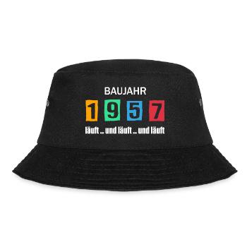 Baujahr 1957 - läuft und läuft und läuft - Bucket Hat - Schwarz - Vorne - Lela (165cm)