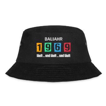 Baujahr 1969 - läuft und läuft und läuft - Bucket Hat - Schwarz - Vorne - Lela (165cm)