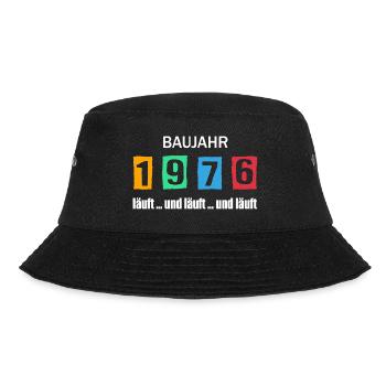 Baujahr 1976 - läuft und läuft und läuft - Bucket Hat - Schwarz - Vorne - Lela (165cm)