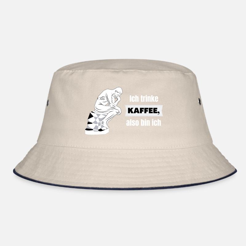 Ich trinke Kaffee, also bin ich - Bürohumor Bucket Hat