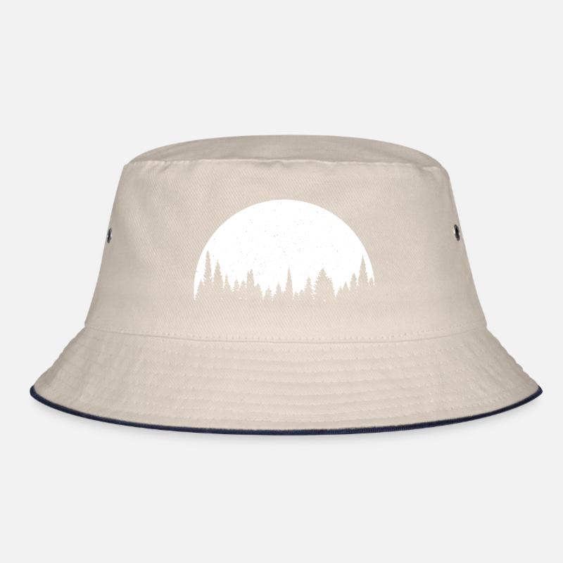 FOREST I Forest under starry sky silhouette Bucket Hat