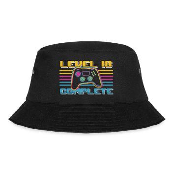 18 Geburtstag Level 18 Complete 18 Jahre Gamer - Bucket Hat - Schwarz - Vorne - Lela (165cm)