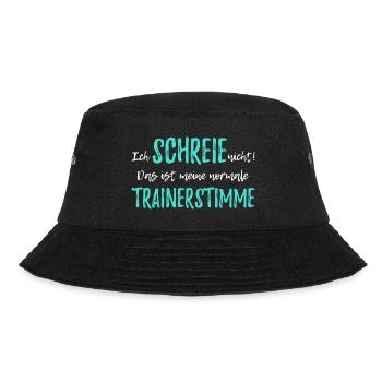 Trainer Geschenk Sport Verein Coach schreien laut - Bucket Hat - Schwarz - Vorne - Lela (165cm)