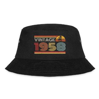 1958 Limited Edition Geburtstag Outfit 1958 vintag - Bucket Hat - Schwarz - Vorne - Lela (165cm)