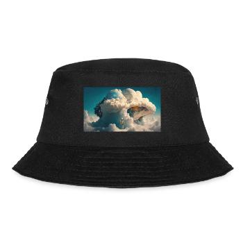 Cosmic Perspective: Astronaut Gazing at Majestic - Bucket Hat - black - Front - Lela (165cm)