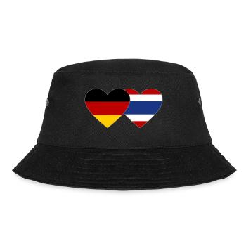 Deutschland Thailand Flagge Herz - Bucket Hat - Schwarz - Vorne - Lela (165cm)