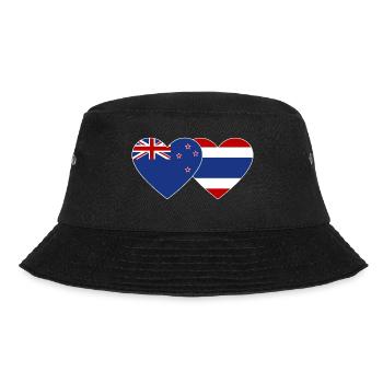 Neuseeland Thailand Flagge Herz - Bucket Hat - Schwarz - Vorne - Lela (165cm)