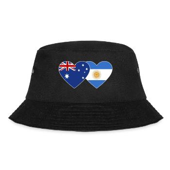 Australien Argentinien Flagge Herz - Bucket Hat - Schwarz - Vorne - Lela (165cm)