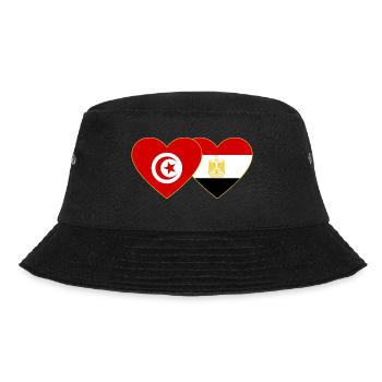 Tunisia Egypt Flag Heart - Bucket Hat - black - Front - Lela (165cm)