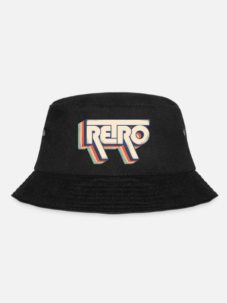Retro Style - Bucket Hat - black
