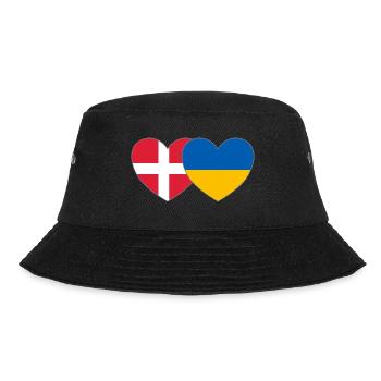 Dänemark Ukraine Flagge Herz - Bucket Hat - Schwarz - Vorne - Lela (165cm)
