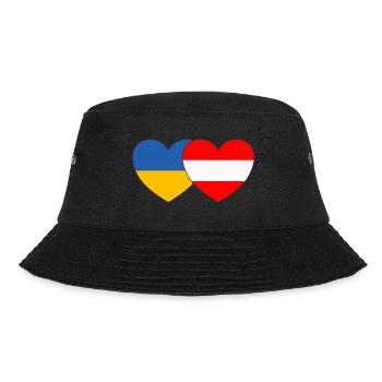 Ukraine Austria Flag Heart - Bucket Hat - black - Front - Lela (165cm)
