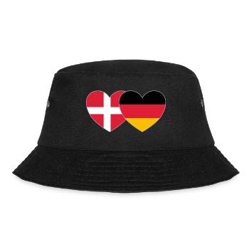 Denmark Germany Flag Heart - Bucket Hat - black - Front - Lela (165cm)