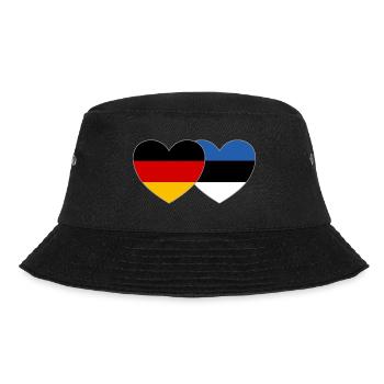 Deutschland Estland Flagge Herz - Bucket Hat - Schwarz - Vorne - Lela (165cm)