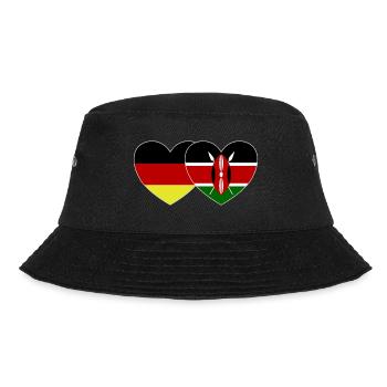 Germany Kenya Flag Heart - Bucket Hat - black - Front - Lela (165cm)
