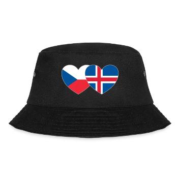 Tschechien Island Flagge Herz - Bucket Hat - Schwarz - Vorne - Lela (165cm)