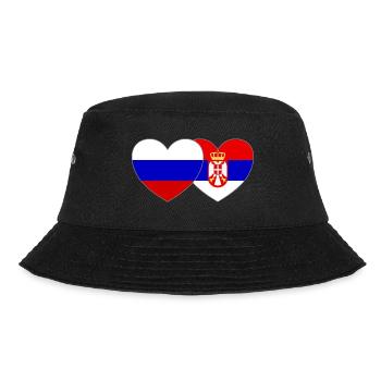 Russia Serbia Flag Heart - Bucket Hat - black - Front - Lela (165cm)